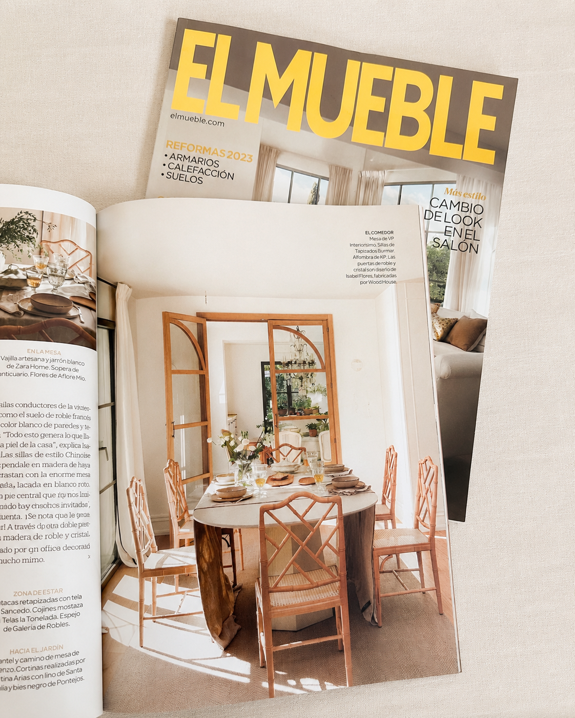 Sillas Chippendale de Tapizados Burmar en la revista El Mueble — primera aparición
